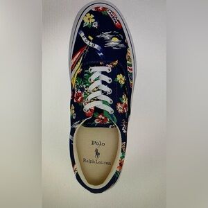 NEW Polo Ralph Lauren Thornton Tropical Motif‎ Low Top Canvas Sneakers Men 10